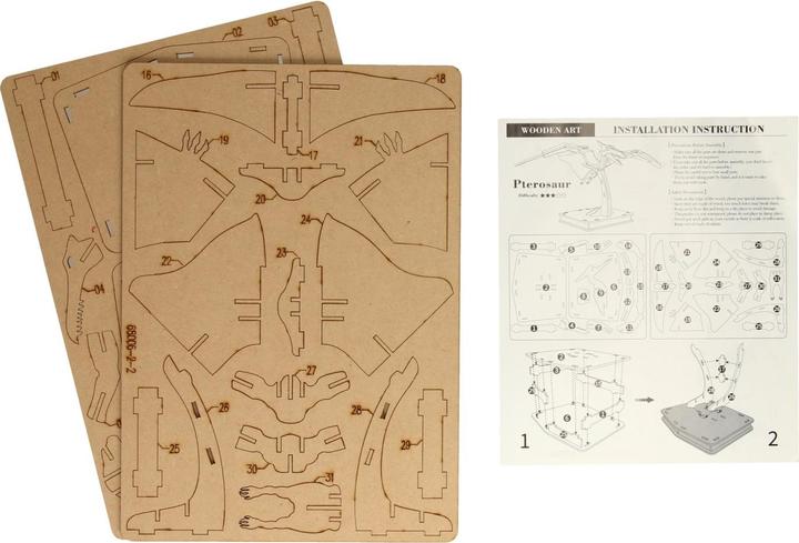 Actual product image Koopman 3D wooden dinosaur puzzle (1000 pieces)
