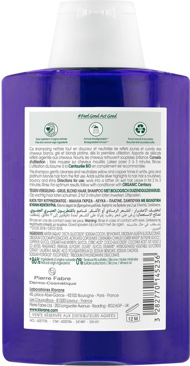 Immagine prodotto Klorane Shampoo anti-ingiallimento con fiordaliso biologico (200 ml, Shampoo liquido)
