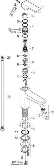Produktbild hansgrohe HG EH-WT-MI METROPOL 110 m Push Open Ablgrt G 1 1/4Zoll bru bronz