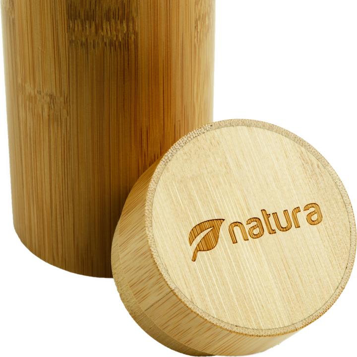 Image du produit Natura Punto Lunettes de soleil bambou, marron clair, monture blanche, verres miroir bleus