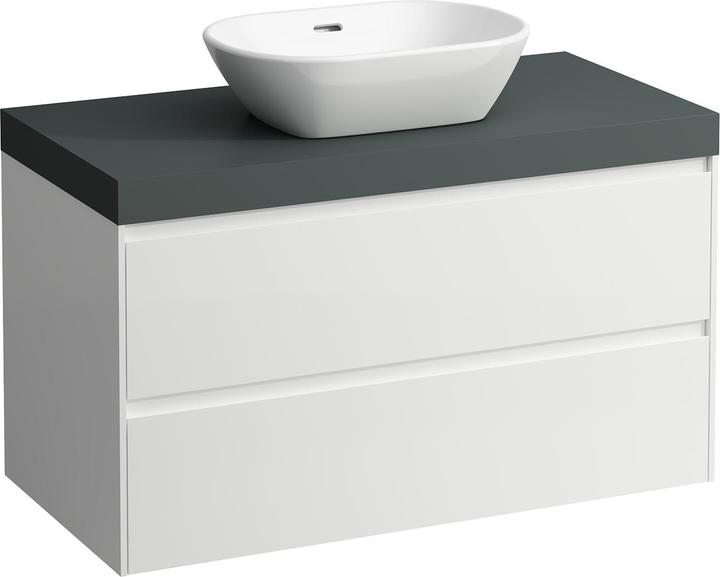 Immagine prodotto Laufen Lani piano lavabo grigio traffico incl. mobiletto, 1 foro centrale, 985x495x580mm, H405561112