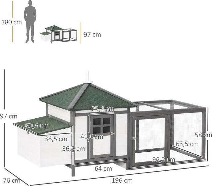Image du produit Swisshandel24 Poulailler Bantam Poulailler Bantam avec parcours Etable avec perchoirs Nichoir Extérieur Winter