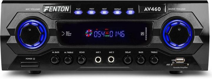 Karaoke Amplificatore - Fenton AV460 - Bluetooth e 2 microfooningangen con effetto eco e delay - 500W (Fase finale)