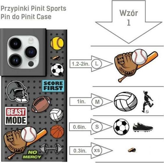 Produktbild Pinifit Zestaw Etui Pinit Dynamic + Sports Pin iPhone 14 Pro Max 6.7" czarny/black wzór 1 (Apple iPhone 14 Pro Max)