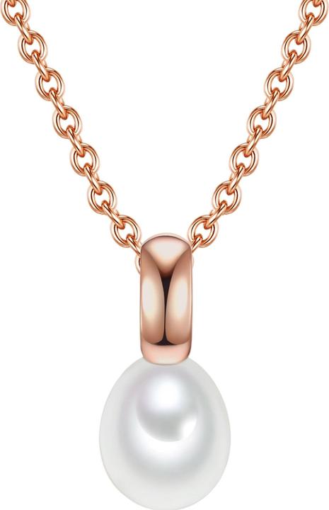 Image du produit Valero Pearls Femmes en argent sterling perle d'eau douce de culture or rose 42,0 cm chaîne de base + 7,0 cm (Argent 925, 42 - 49 cm)