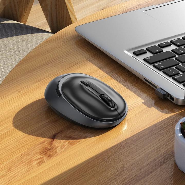 Actual product image Hoco Headphone with microphone computer wireless mouse 2,4G 1600 dpi GM34 black metal gray (Wireless)