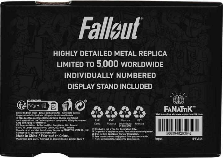 Image du produit Fanattik Réplique de Fallout Vault Security Keycard édition limitée