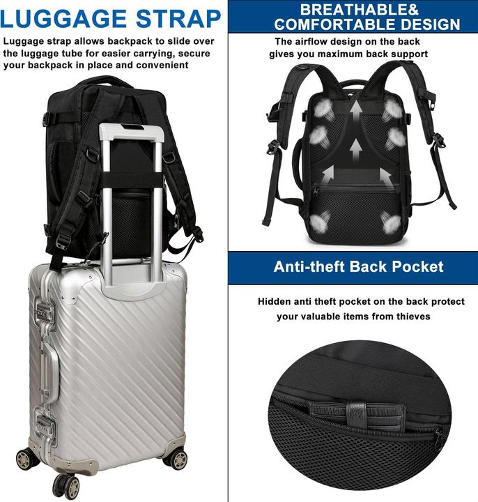 Produktbild Only-Bags.Store Handgepäck-Rucksack mit separatem Ein-Zoll-Computerfach (20 l)