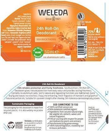 Nährwerte und Zutaten Weleda Sea Buckthorn 24h Roll-On (Roll-on, 50 ml)
