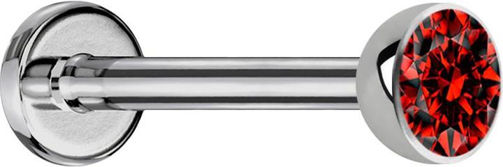 Produktbild Star Piercing Micro Labret silber mit Halbkugel Kristall rot (Titan G23, ohne Messing)