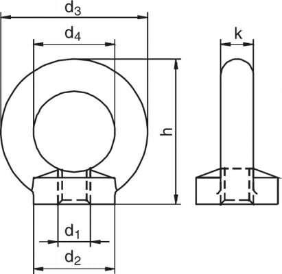 Image du produit Riggatec Eyenut M8 | black | WLL 140kg - DIN 582 | schwarz verzinkt