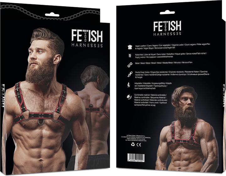 Actual product image Fetish submissive Attitude - Arn S Eco-Skin Chest Man Black/Red (S)