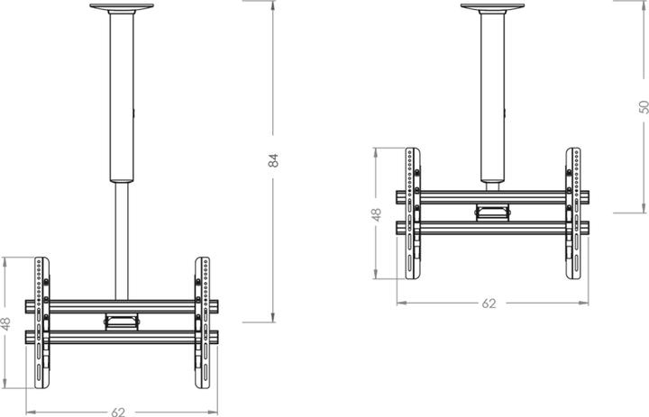 Produktbild VCM Universal VESA TV Deckenhalterung CM4 Mini Double (Decke, 64.96", 60 kg)