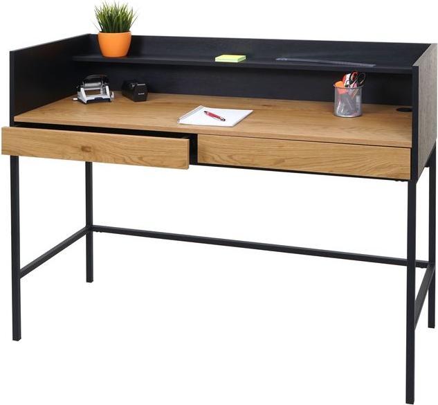 Image du produit Mendler Bureau HWC-J79, 120x50cm bois métal, aspect chêne