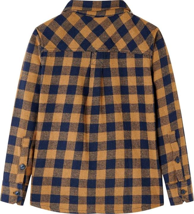 Immagine prodotto VidaXL Camicia da bambino con motivo a quadri cognac e blu 92,Materiale: 80 (92)