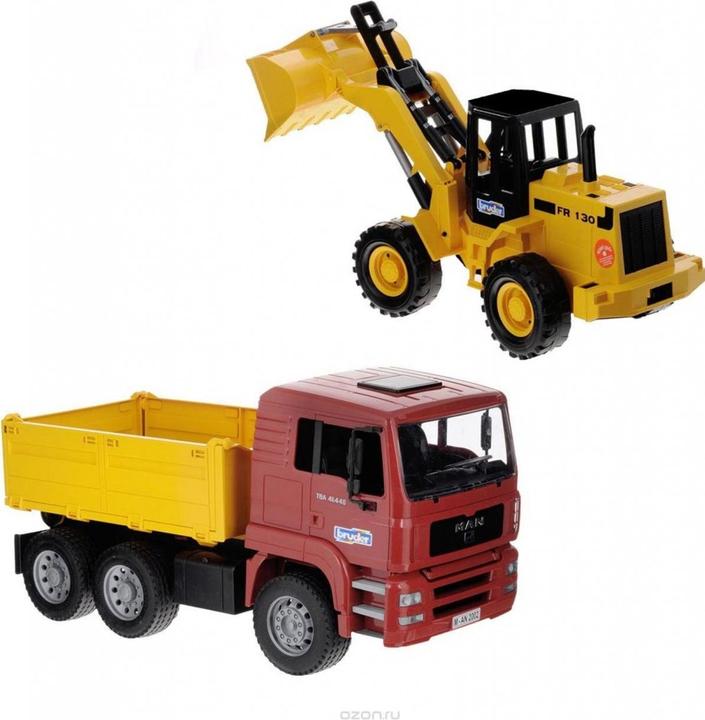 Actual product image Bruder Man dump truck with articulated wheel loader