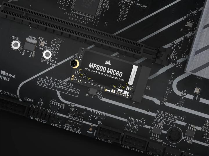 Produktbild Corsair MP600 MICRO 2TB NVMe PCIe M.2 2242 SSD (2000 GB, M.2 2242)