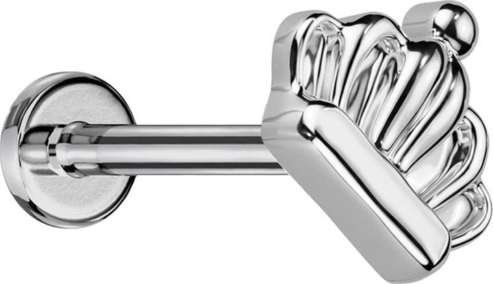 Star Piercing Micro Labret Innengewinde silber Krone silber (Titan G23, ohne Messing)