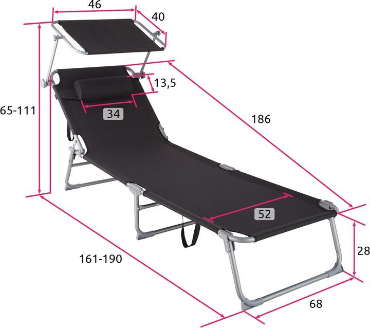Produktbild tectake Gartenliege (190 cm)