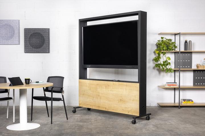 Immagine prodotto DSS Supporto per monitor, arrotolabile, nero/faggio (75", 75 kg)