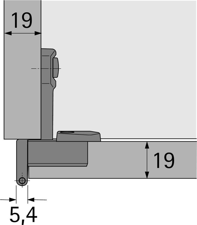 Produktbild Hettich Einachs-Topfbänder Selekta Pro 2000, Türauflage 6.5 mm, Eckban