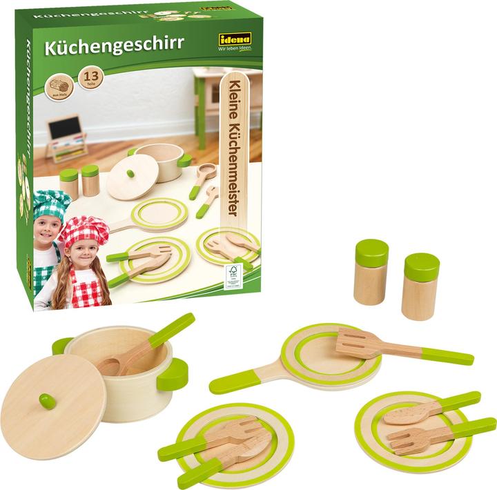 Produktbild Idena Küchengeschirr Holz 13 Teile FSC100%