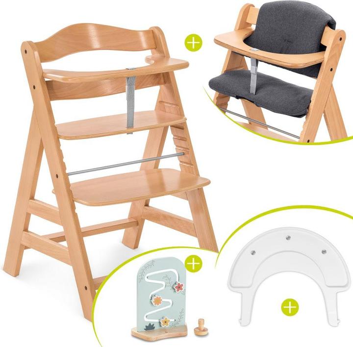 Actual product image Hauck Highchairs Highchair Alpha Plus Nature in economy set - incl. (Highchair)