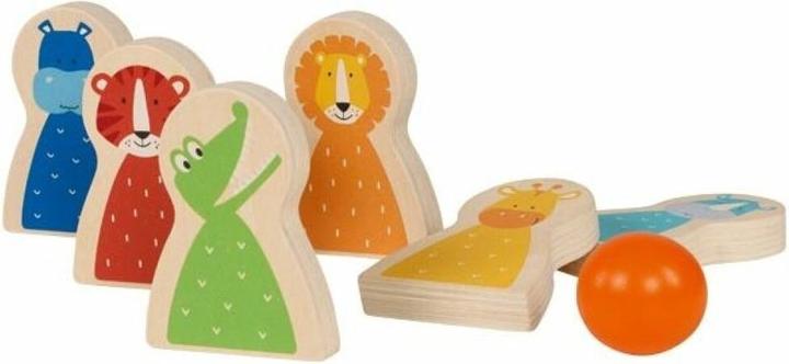 Produktbild Goki Kegelspiel Wilde Tiere (Deutsch, Französisch, Italienisch, Englisch)