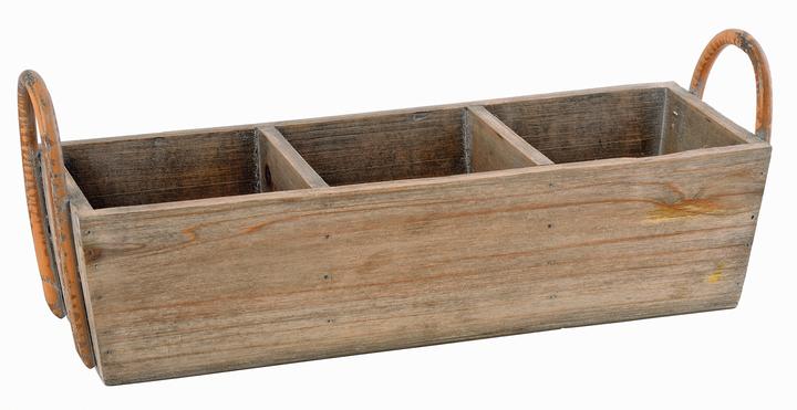 VBS Pflanzkorb "Vintage", aus Holz mit Antikfinisch, ca. 40,5x14,5x10,5cm (43 cm)