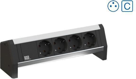 Image du produit Bachmann Desk 1 - 3 sorties CA - Intérieur - Type E - Aluminium - Plastique - 281 mm - 1 pc (3 x, PECO 7/5, CEE 7/3, 1 m)
