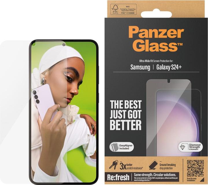 Actual product image PanzerGlass Ultra-Wide Fit (1 Piece, Samsung Galaxy S24+)