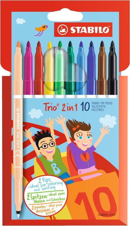 Actual product image STABILO Trio 2in1 felt tip pen (Multicoloured, 10 x)