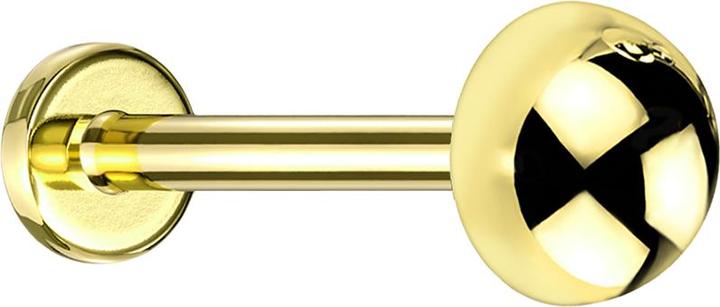 Image du produit Star Piercing Micro Labret femelle dôme plaqué or (sans laiton, Titane G23)