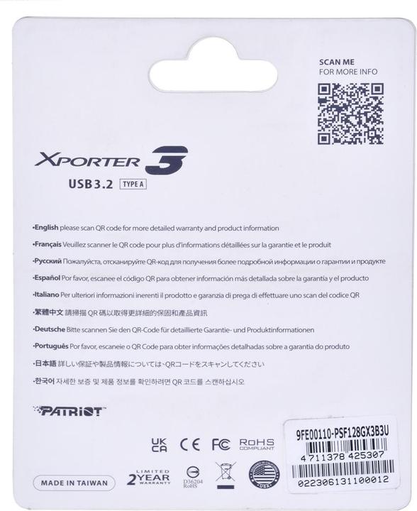 Produktbild Patriot USB 128GB Xporter GEN 1 3.2 PAT (128 GB, USB-A)