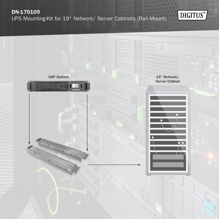 Image du produit Digitus Kit de montage UPS pour armoires réseau / serveur de 19 pouces (rail profilé)
