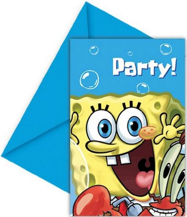 Produktbild Spongebob Squarepants Einladungen Party 6erPack Karton (6 Stk.)
