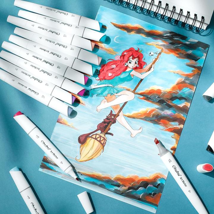 Actual product image Ohuhu Kaala art marker (Multicoloured, 6 mm, 60 x)