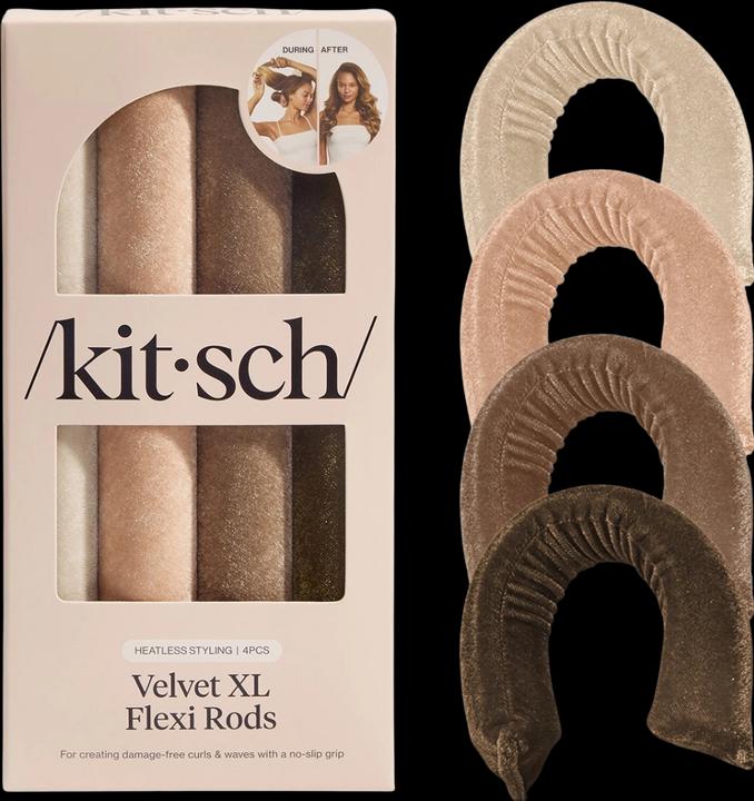 Actual product image Kitsch Lockenwickler Velvet Flexi Stäbe Eukalyptus 4er Set