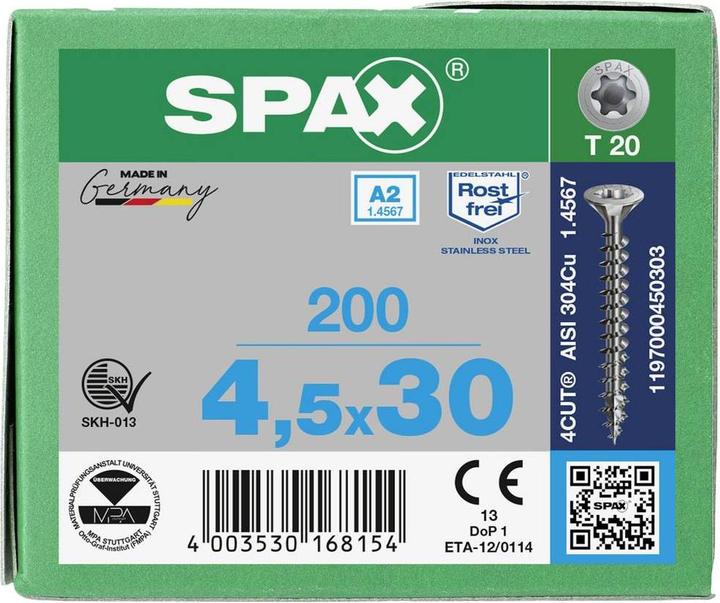 Produktbild Spax Spanplattenschrauben A2 (200 Schrauben pro Stück)