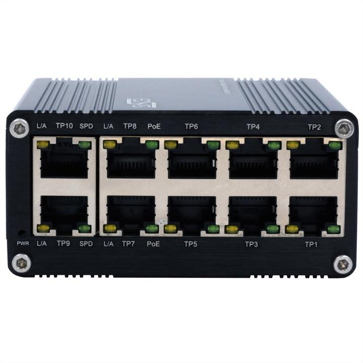 Actual product image Exsys Industr. Mini PoE-Switch 10x 1 Gbps (10 Ports)
