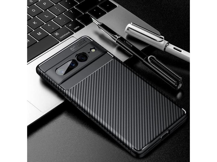 Actual product image Screenguard Google Pixel 7 Pro Cover Carbon Design TPU Case (Google Pixel 7 Pro)