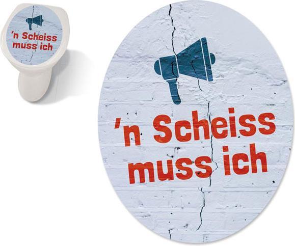 Immagine prodotto Familie von Quast Klodeckelaufkleber - Toilet Sticker N Scheiss muss ich