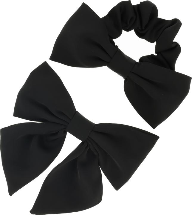 Image du produit Trisa Fashion Maschen Set Scrunchie & Clip schwarz 2 Stk. (Élastiques à cheveux)