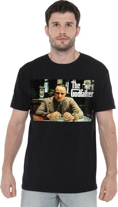Actual product image The Godfather Mens Don Vito Corleone Picture T-Shirt (L)