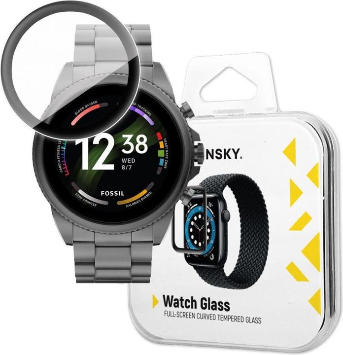 Image du produit Wozinsky Full Glue Tempered Glass Full Cover Tempered Glass for Fossil Gen 6 9H Full Screen with schw (Fossil Gen 6)