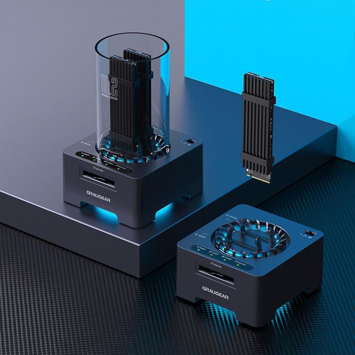 Actual product image Graugear Docking + card reader for 1x M.2 NVMe, 1x M.2 NGFF, 1x CF-Express