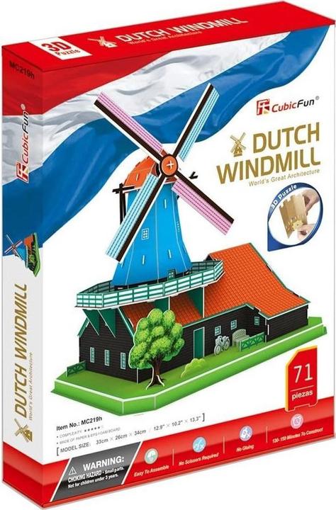 Immagine prodotto Cubicfun PUZZLE 3D Mulino a vento olandese Kit XL (71 pezzi)