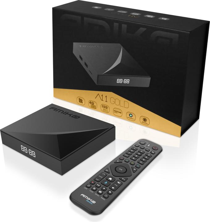 Produktbild Amiko A11 Gold 4K Android OTT Media Streamer (32 GB, Android 11)