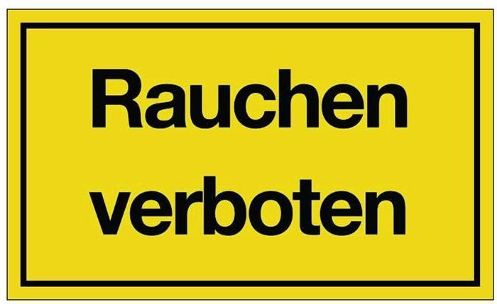 Actual product image HP Autozubehör Sign Smoking prohibited L250xW150 mm yellow black plastic