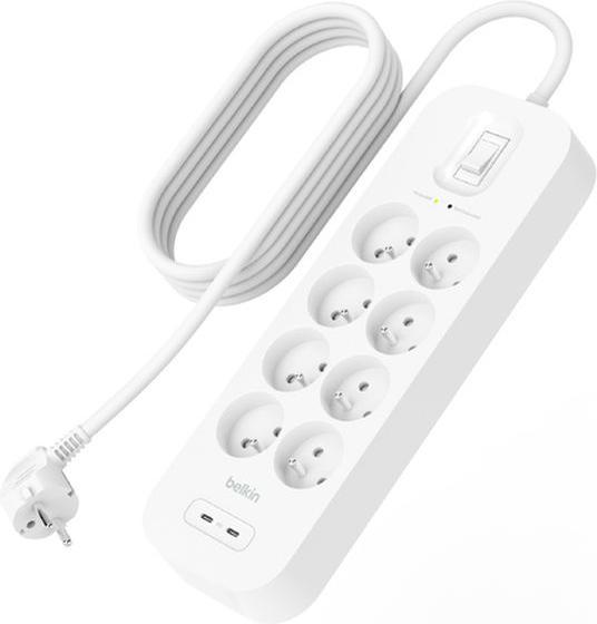 Actual product image Belkin Surge Protection with USB C 8 Outlet Dual USB C 30w PD (8 x, CEE 7/5, 2 m)